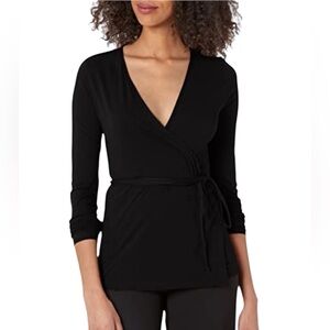 Eileen Fisher Black Wrap Top XL